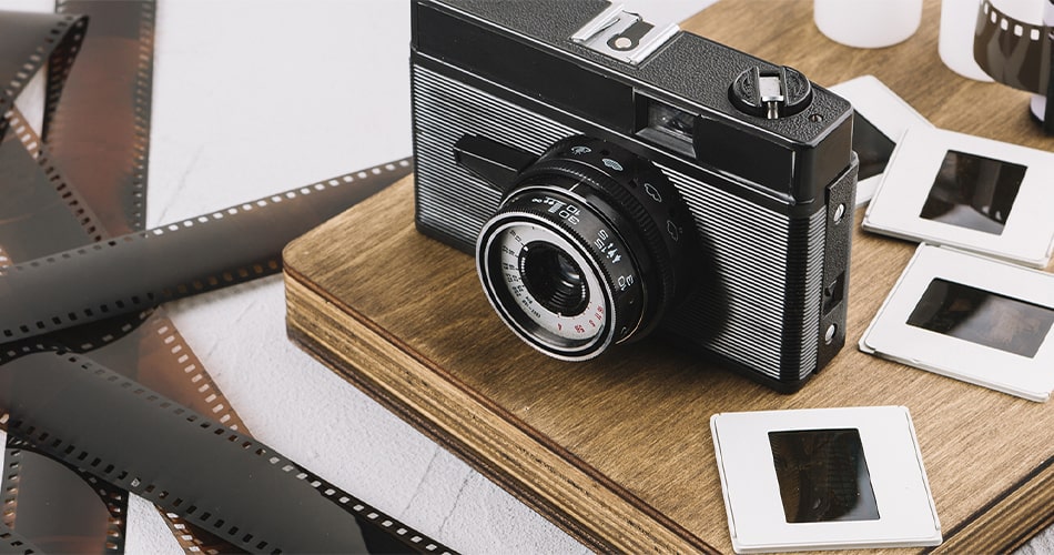 35mm Slide with old camera