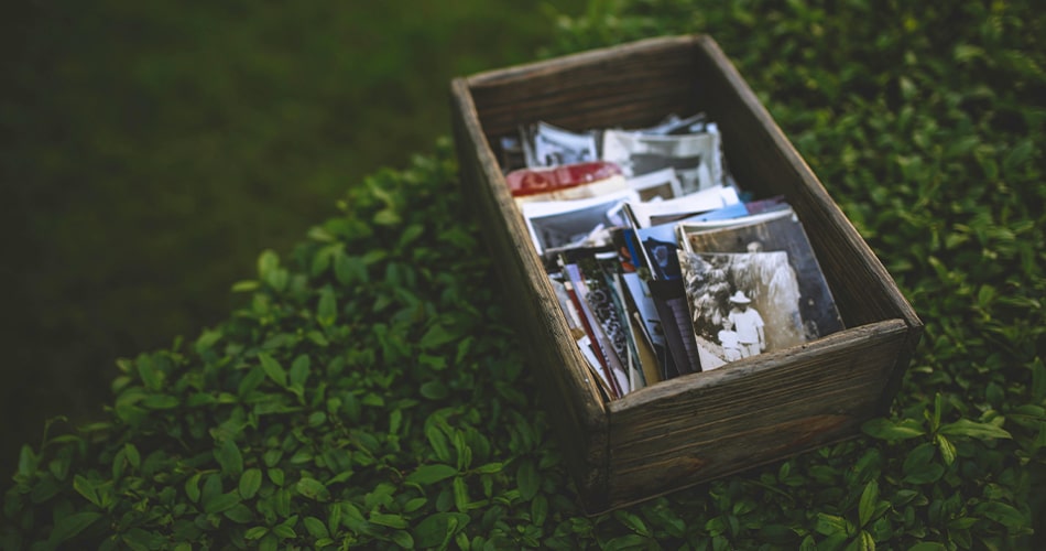 Photos in wooden box