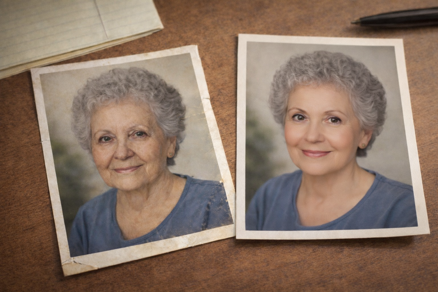 AI face reconstruction limitations in photo restoration, photo restoration
