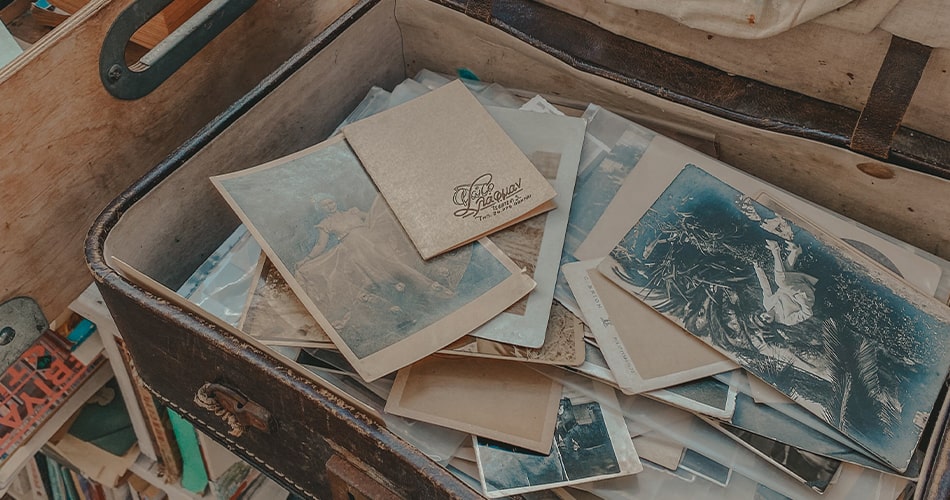 photos in old suitcase