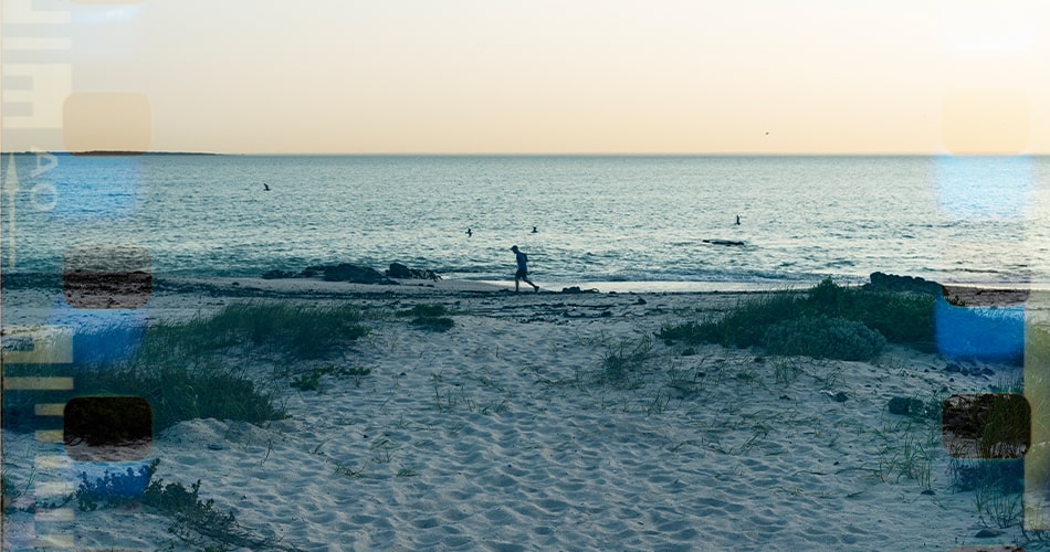 Vintage 8mm home movie footage of a family at the beach captured on film