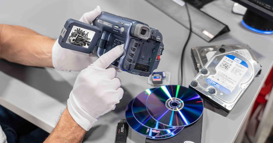 inspecting camcorder