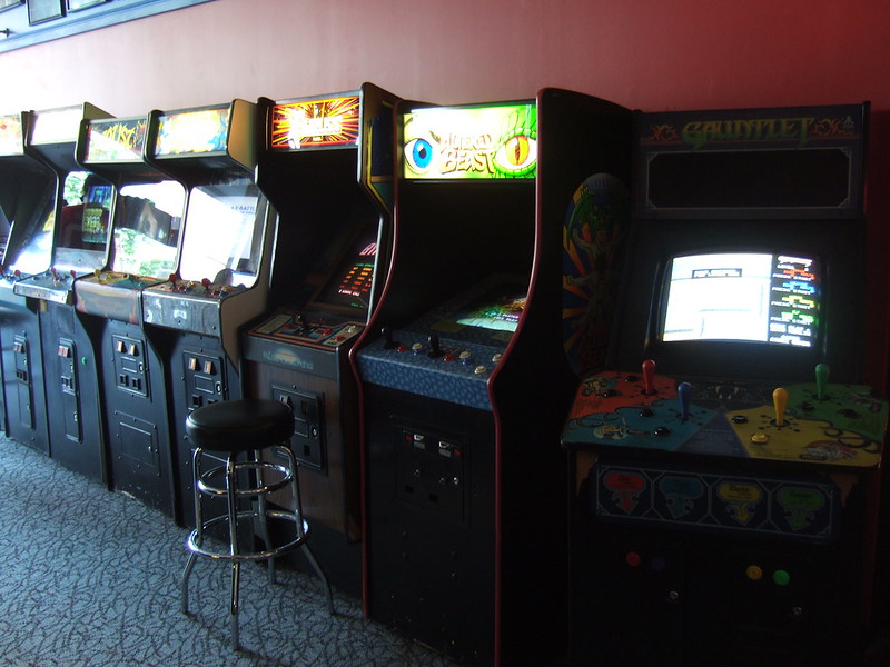 Photo of vintage arcade machines