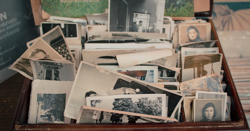 old photos in storage box