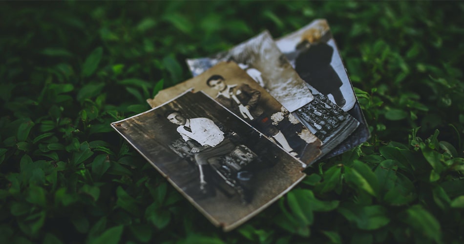 Old family photos with damage